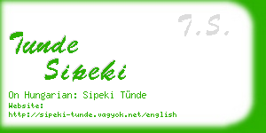 tunde sipeki business card